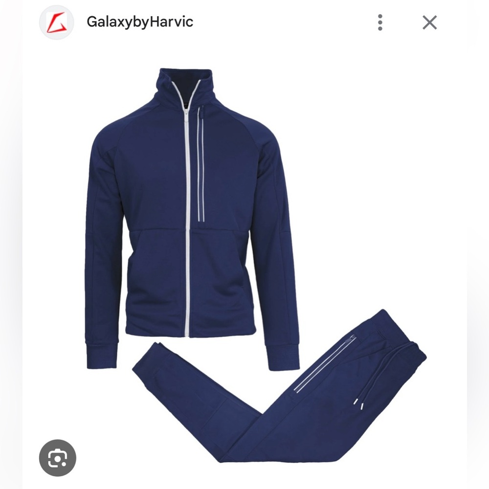 GALAXY BY HARVIC Men's size S Navy blue Performance track set,BNWT in bag